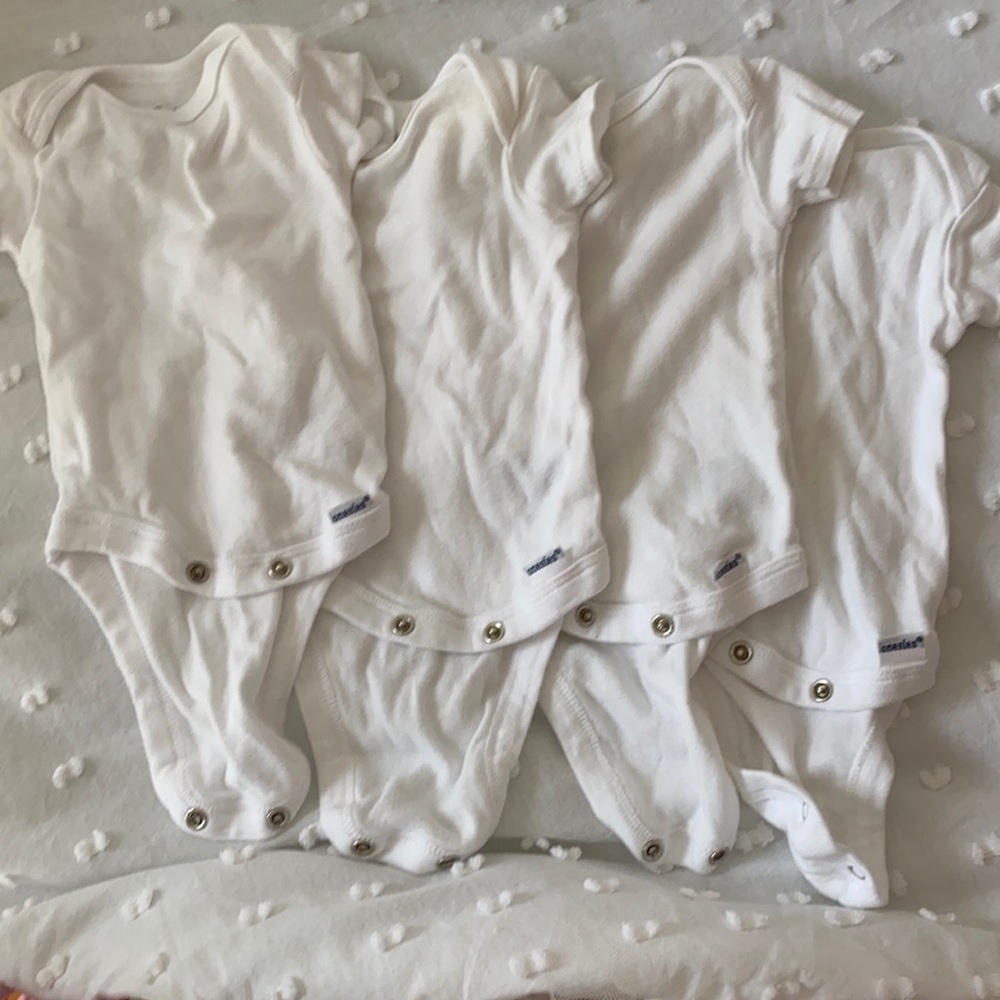 Gerber organic white onesies